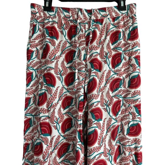 Utsa Women’s Size Medium Wide Leg Floral Block Print Drawstring Pants - Picture 2 of 6